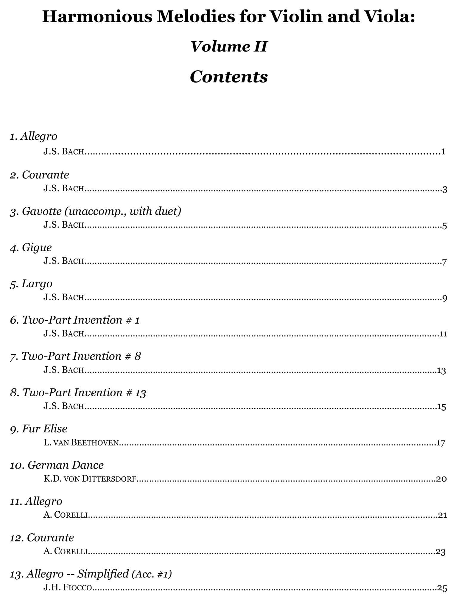 Yasuda, Martha - Harmonious Melodies For Violin and Viola, Volume II - Digital Download - Image 2