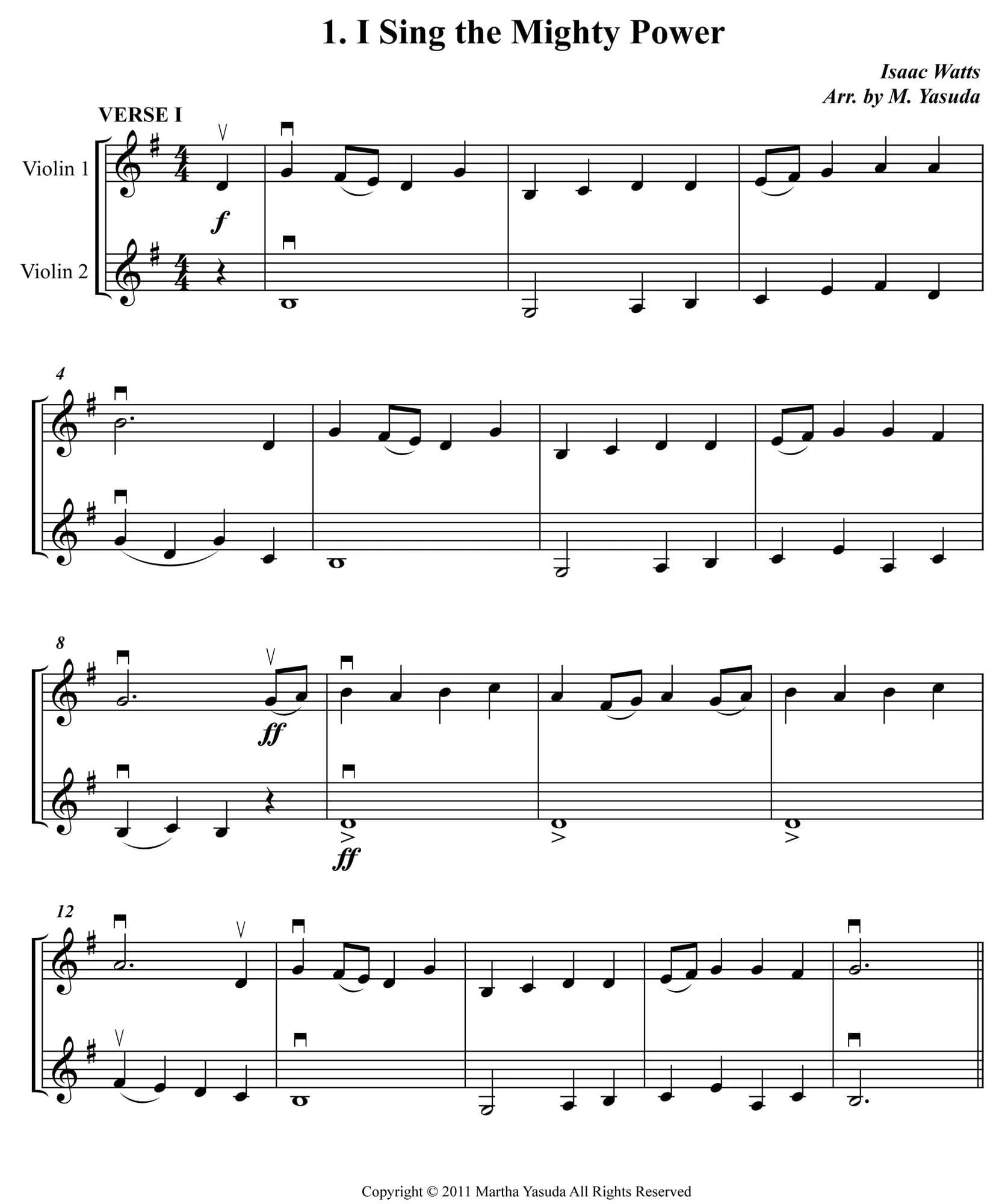 Yasuda, Martha - Hymn Melodies For Two Violins, Volume I - Digital Download - Image 5