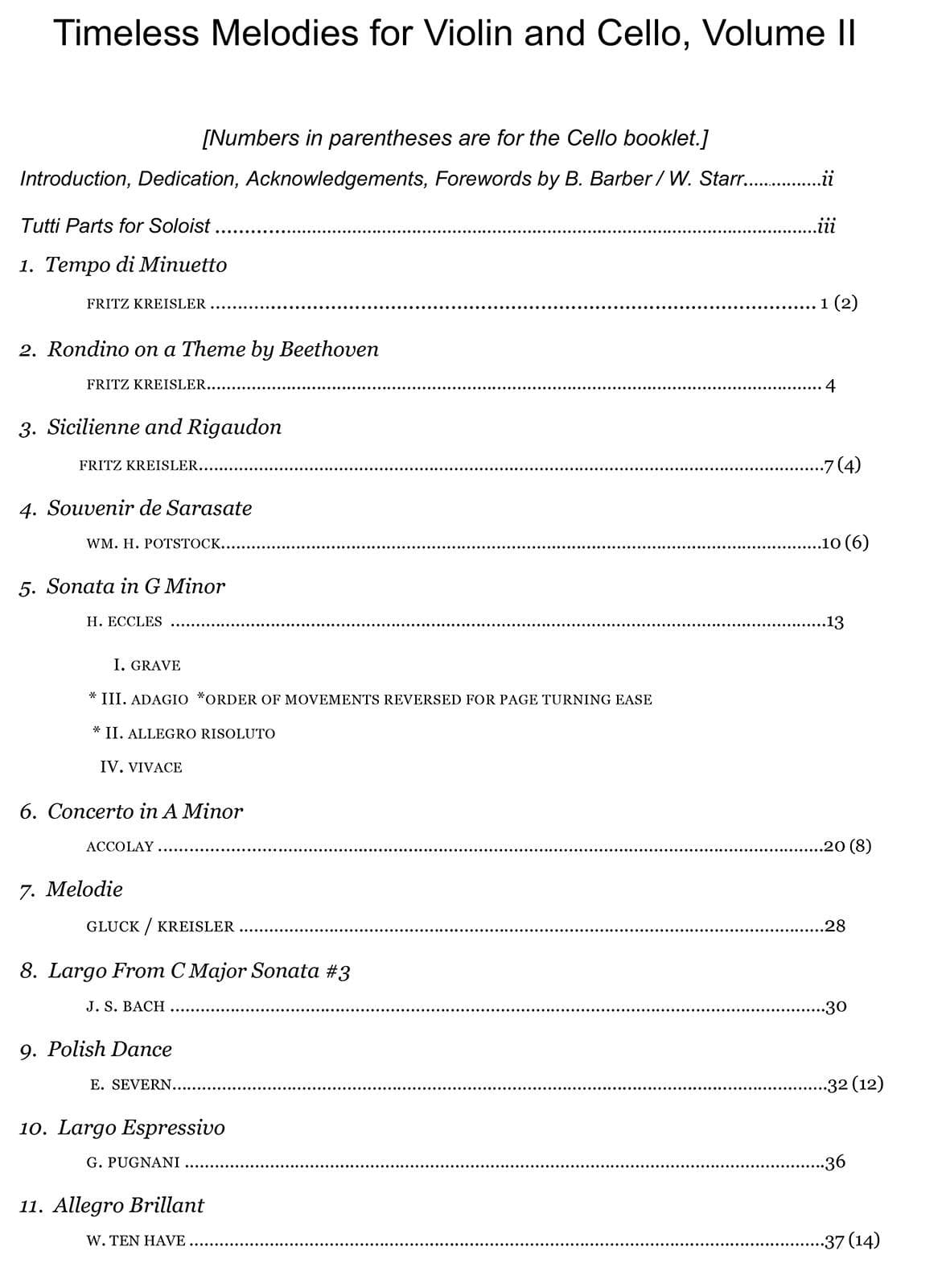 Yasuda, Martha - Timeless Melodies For Violin and Cello, Volume 2 - Digital Download - Image 2