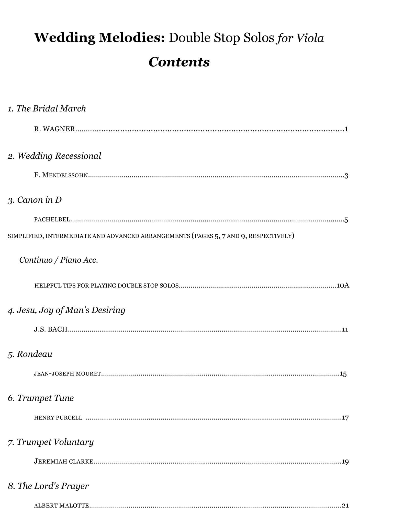 Yasuda, Martha - Wedding Melodies For Solo Viola - Digital Download - Image 2