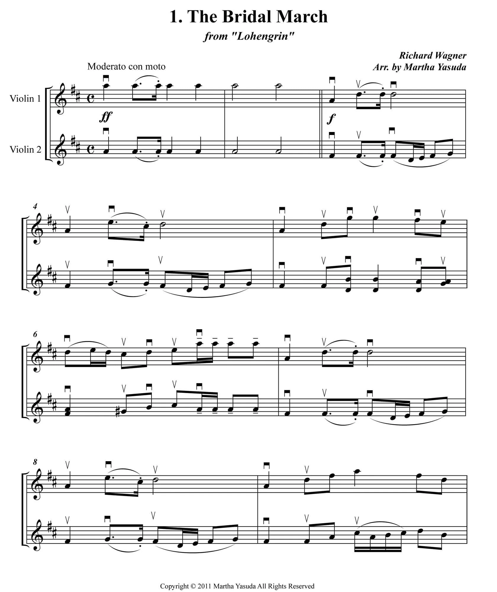 Yasuda, Martha - Wedding Melodies For Two, Three or Four - Digital Download - Image 5