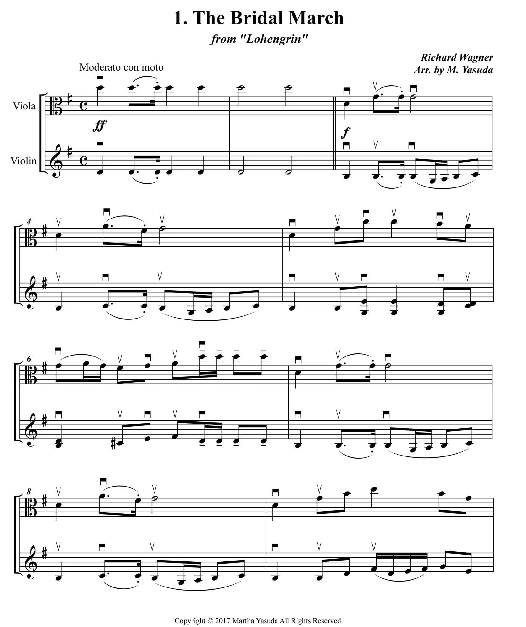 Yasuda, Martha - Wedding Melodies For Viola and Violin - Digital Download - Image 5