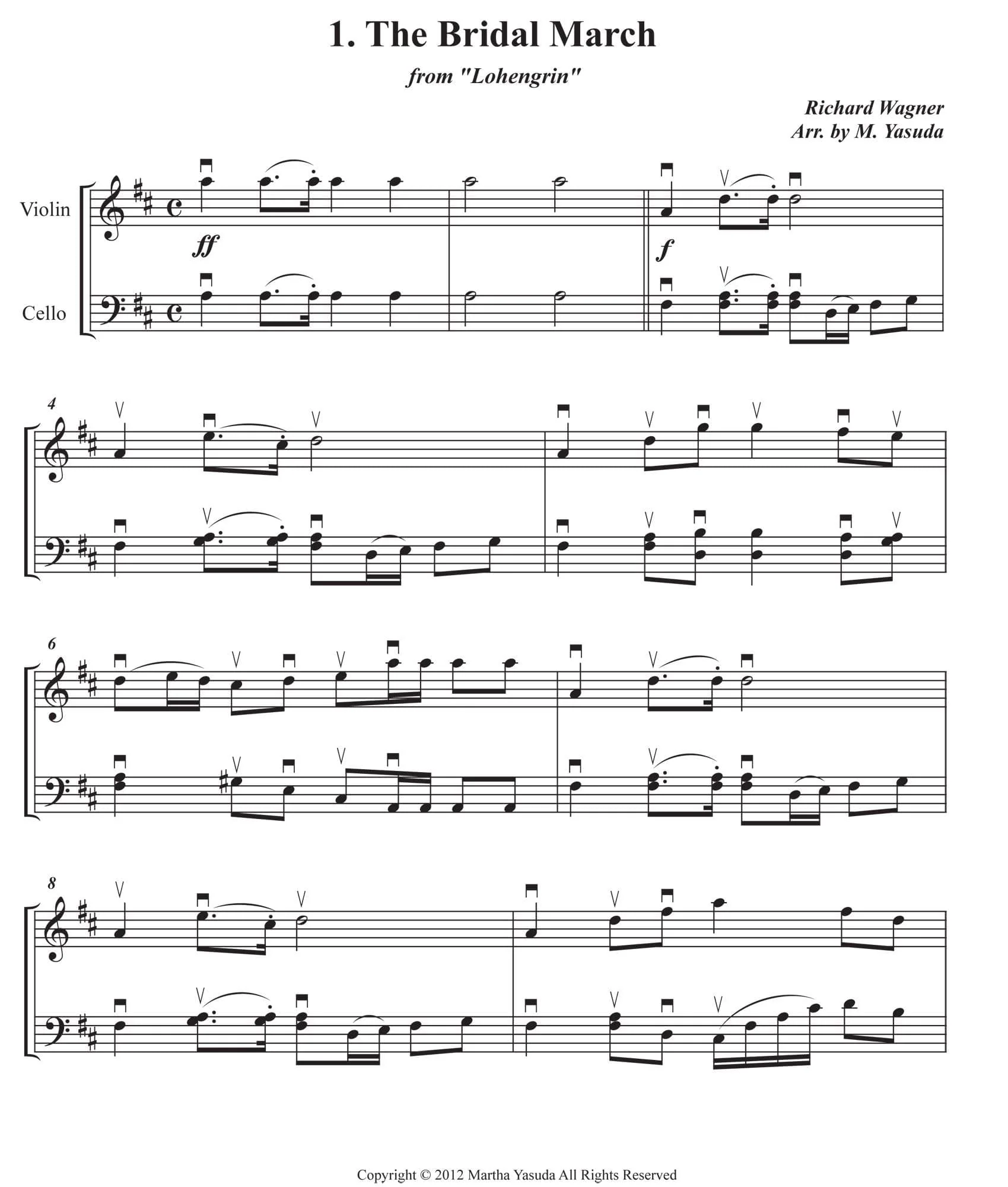 Yasuda, Martha - Wedding Melodies For Violin and Cello - Digital Download - Image 4