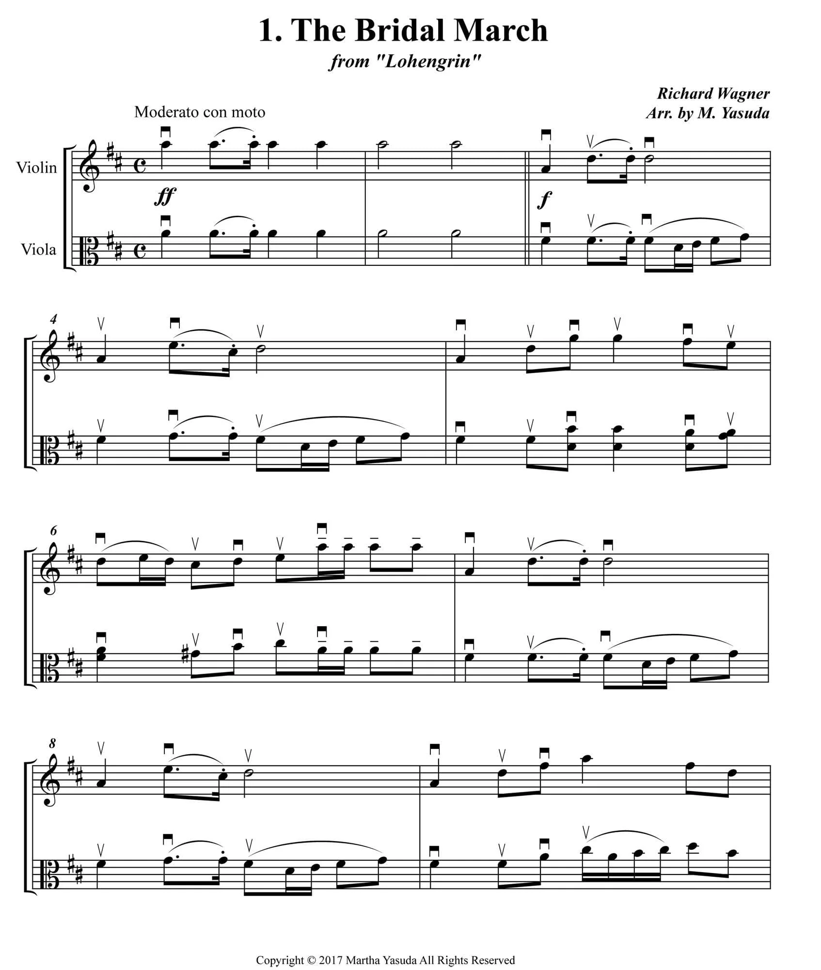 Yasuda, Martha - Wedding Melodies For Violin and Viola - Digital Download - Image 5