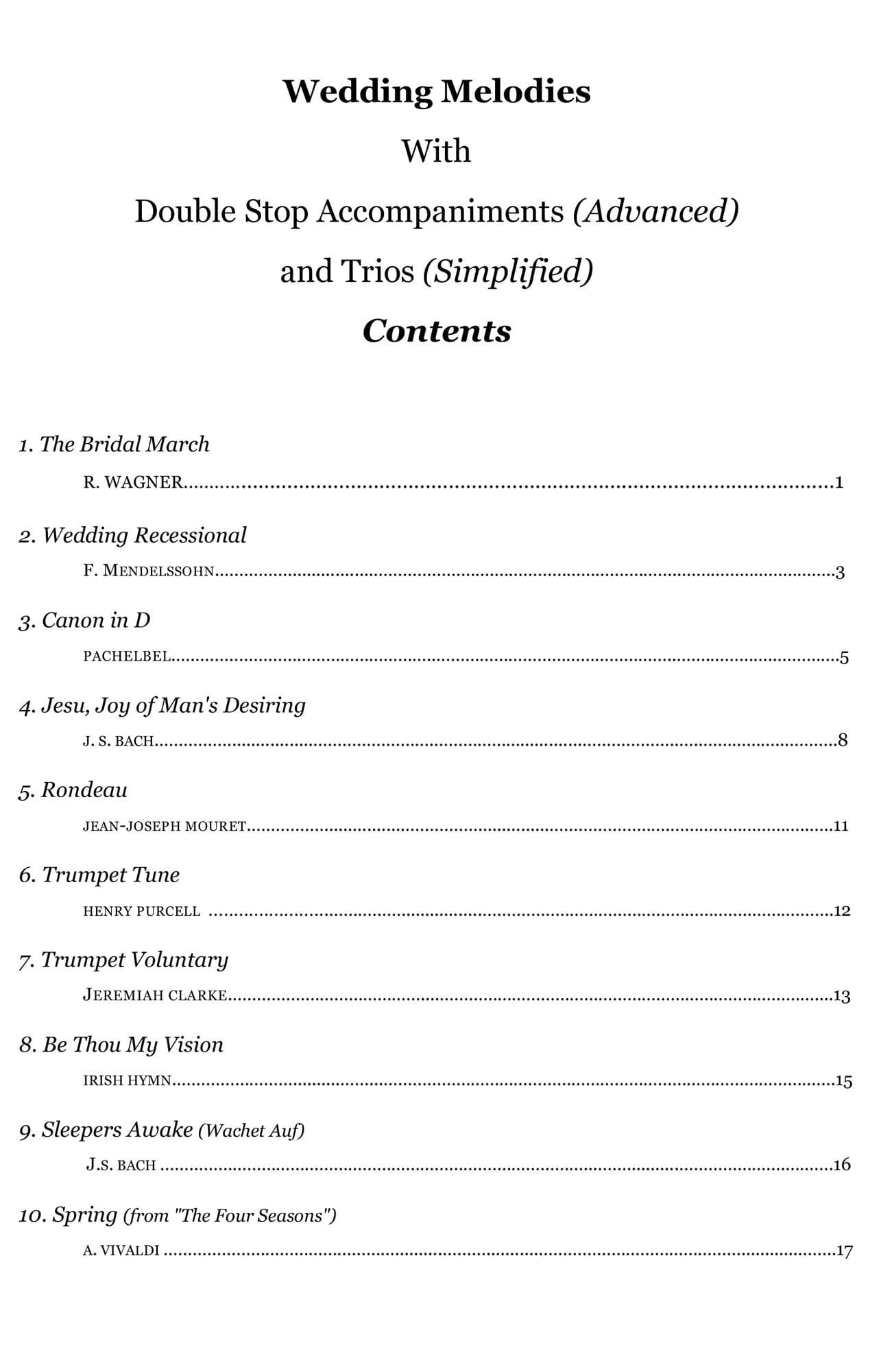 Yasuda, Martha - Wedding Melodies For Violin, Duet or Trio - Digital Download - Image 3