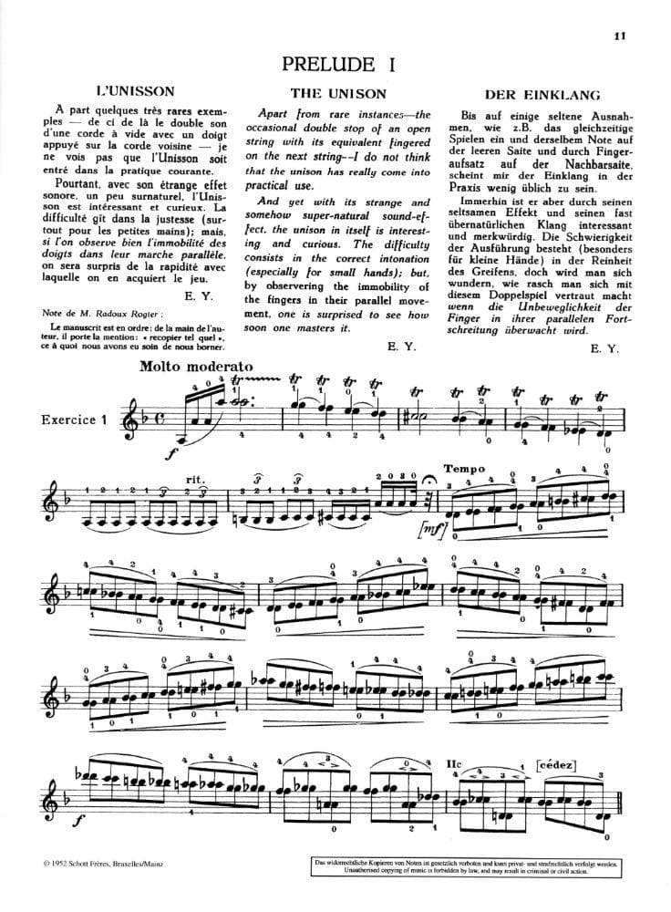 Ysaÿe, Eugène - Ten Preludes Op 35 For Solo Violin Published by Schott Music - Image 2