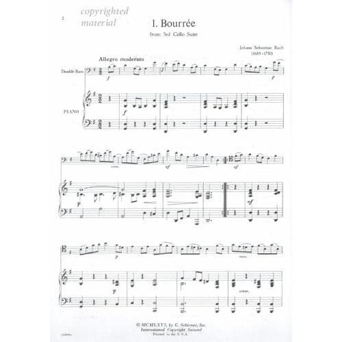 Zimmerman, Oscar - Solos For The Double Bass Player With Piano Accompaniment Published by G Schirmer - Image 4