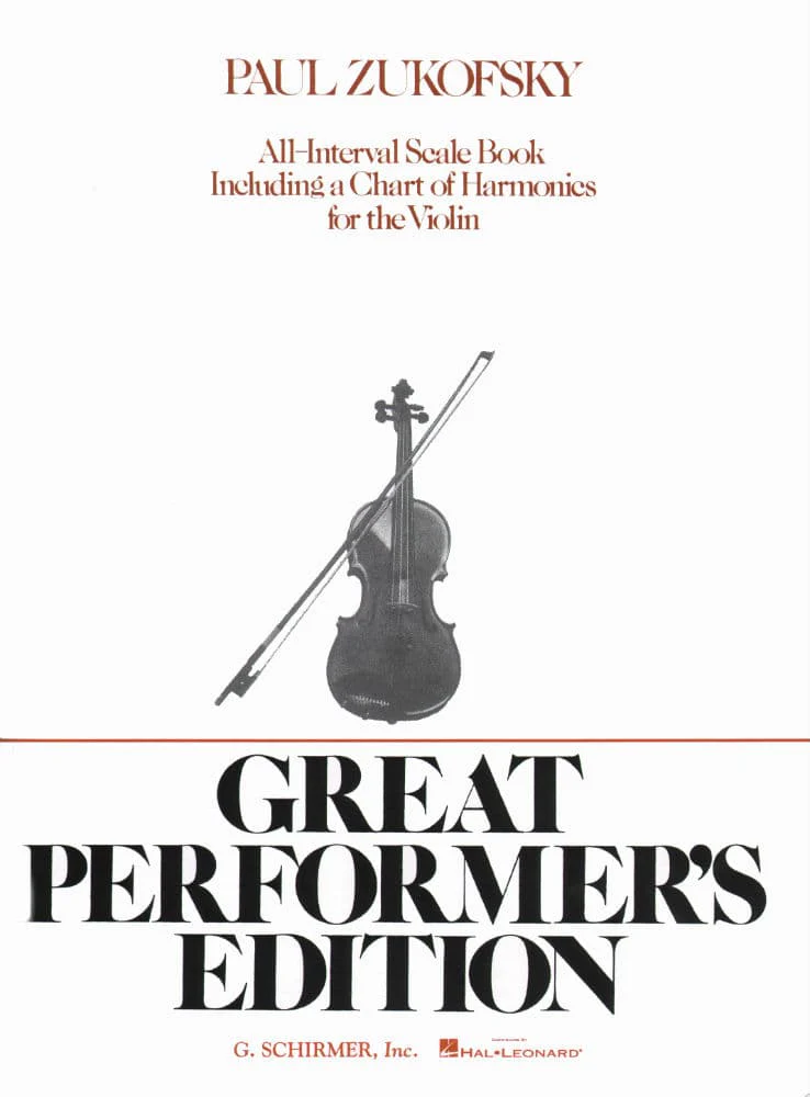 Zukofsky - All Interval Scale Book for Violin Published by G Schirmer